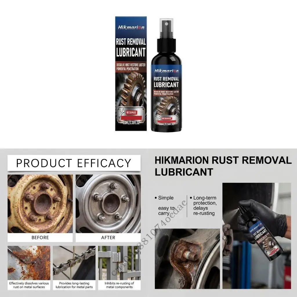 Professional Motorcycle Rust Remover Quick Acting Rust Removal Sprayer, Iron Powder Remover Sprayer for Metal Surfaces 