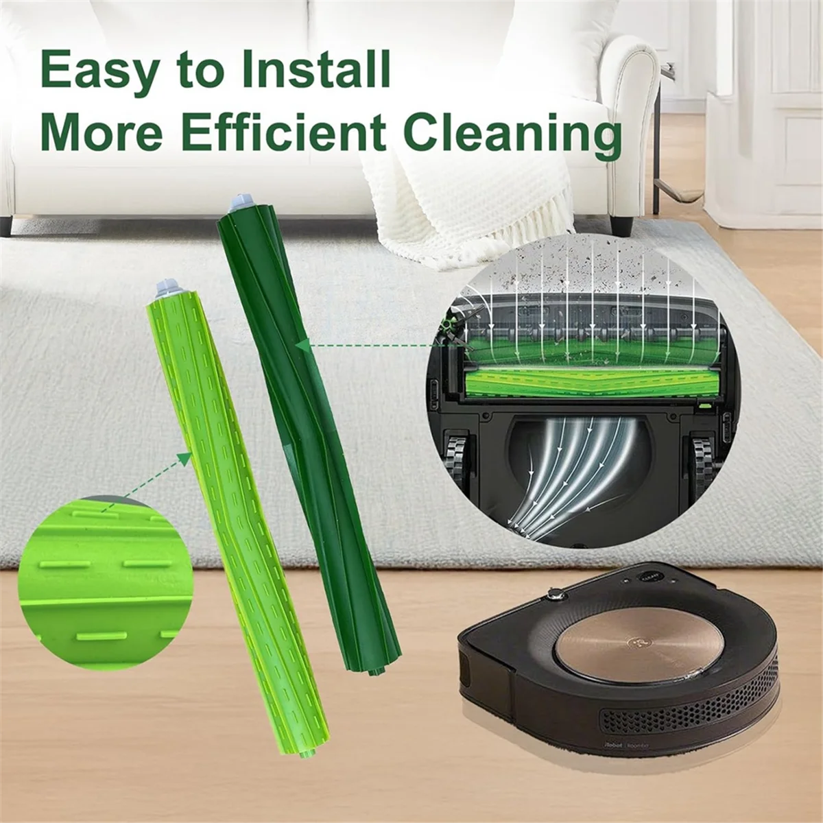 

Multi- Rubber Brushes,Replacement Parts for S9 (9150) S9+ S9 Plus (9550) S Series Vacuum Cleaner
