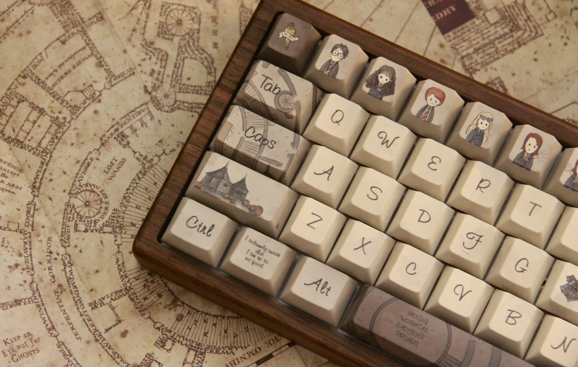 Marauder Map Keycaps, Kca, None Pbt, Uries, btKeycaps, Coffee Document Keycaps, Office Keycaps, Desktop Keycaps