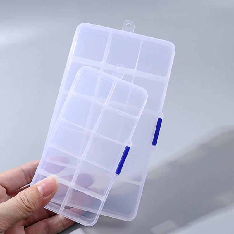 1PC Transparent Plastic Storage Case 10/15/24 Grids DIY Compartment Adjustable Container for Jewelry Earring Household Tools ZYF