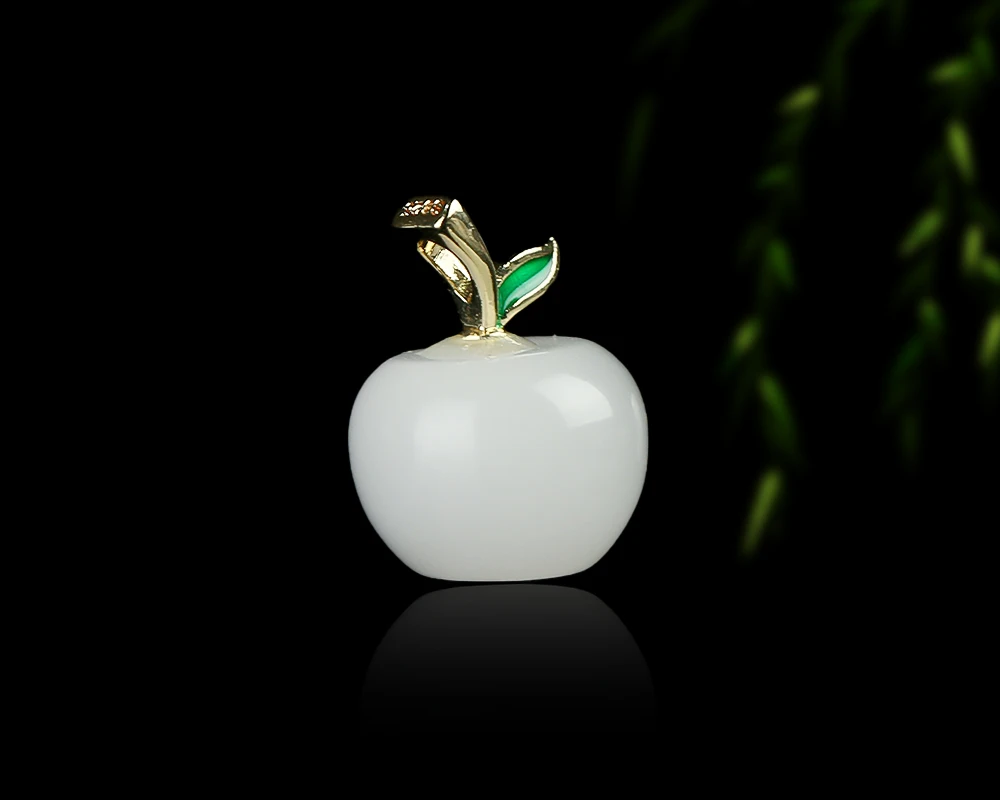 White Apple High Quality Jewelry Pendant Natural Golden Silky Jade Necklace Fine Festival Gift Accessories Boutique Chain