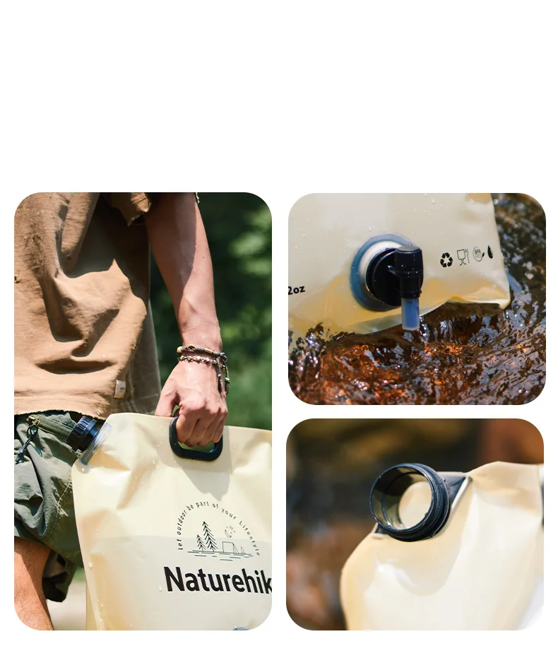 Naturehike Camping Drinking Water Bag 10L Large Capacity Portable Water Bag Folding Water Bucket Bag With Faucet Water Container