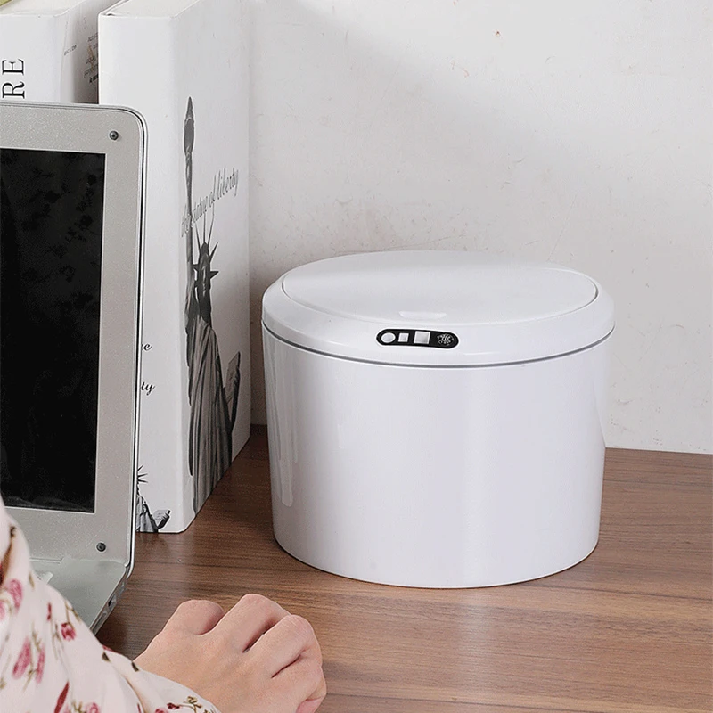 PD-6003 Настольный умный мусорный бак 3л Индукционный автоматический мусорный бак для автомобиля Бытовое ведро для хранения в гостиной