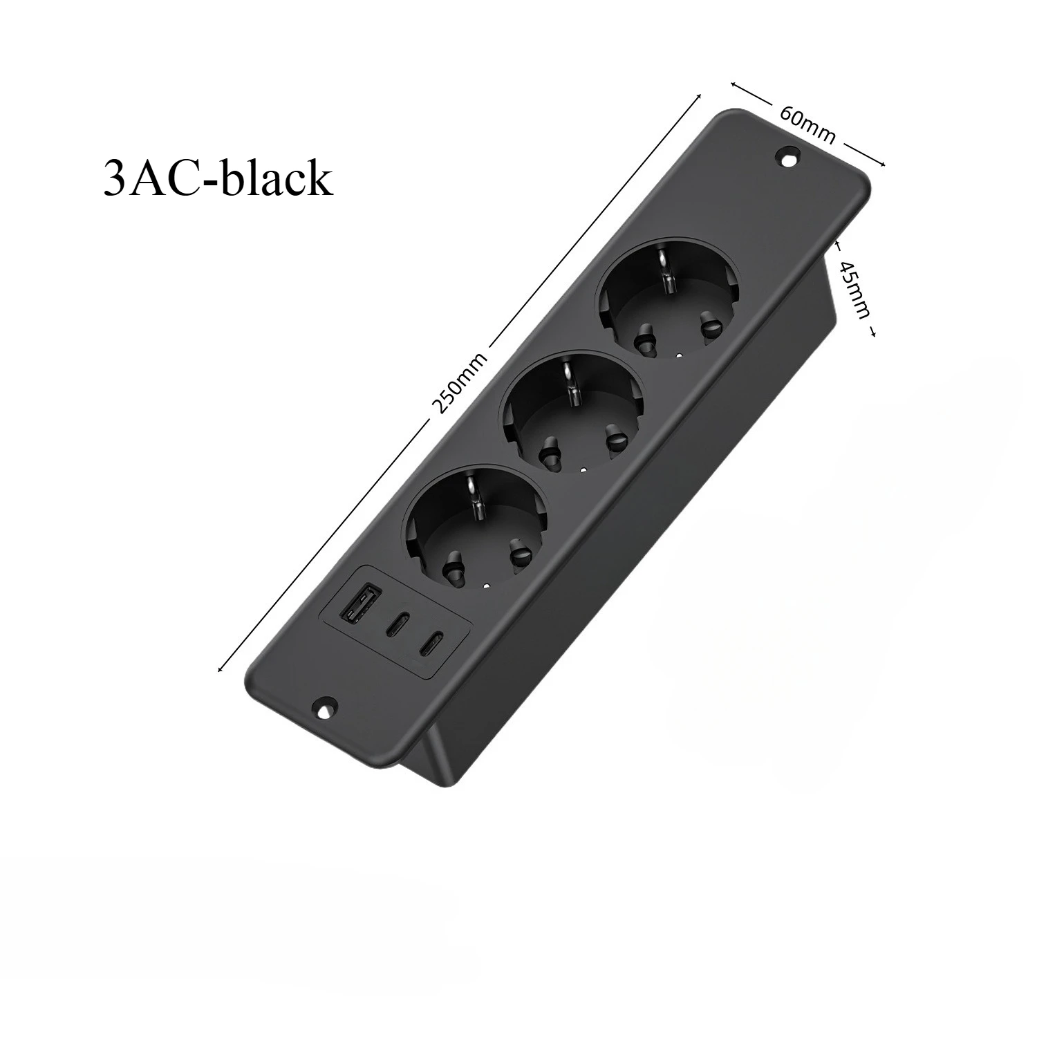 FUNAYA EU KR Ingebouwde ingebedde verborgen desktopcontactdoos met USB Type-c stopcontact Kantoormeubilair Multi-slot verlengaansluiting