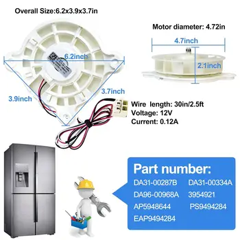 삼성 냉장고용 ZWF-30-3 DA31-00287B, 선풍기 모터, 냉각 선풍기 교체, 냉장고 액세서리 