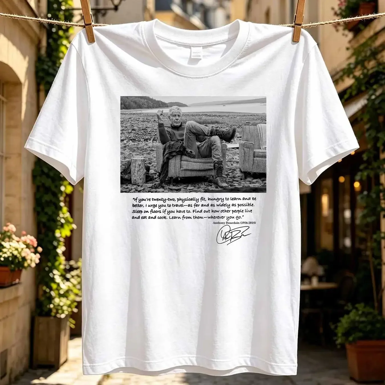 washed T Shirt Hot Anthony Bourdain Band Member Men S 5XL 3D962 long or short sleeves vintage Washed Stretched Comfortable
