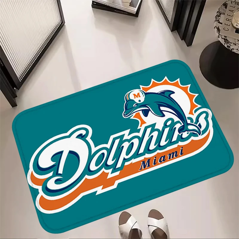 Bedside Rug Floor Mats Living Room Rugs Foot Carpets Entrance Doormat Anti Slip Miami Dolphins Kitchen Mat Home Decor Hallway