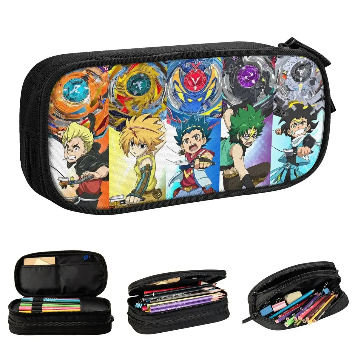 Beyblades Burst Anime Pencil Cases Kurenai Valt Aoi Kiyama Pencil Pouch Pen for Student Bags Students School Cosmetic Stationery