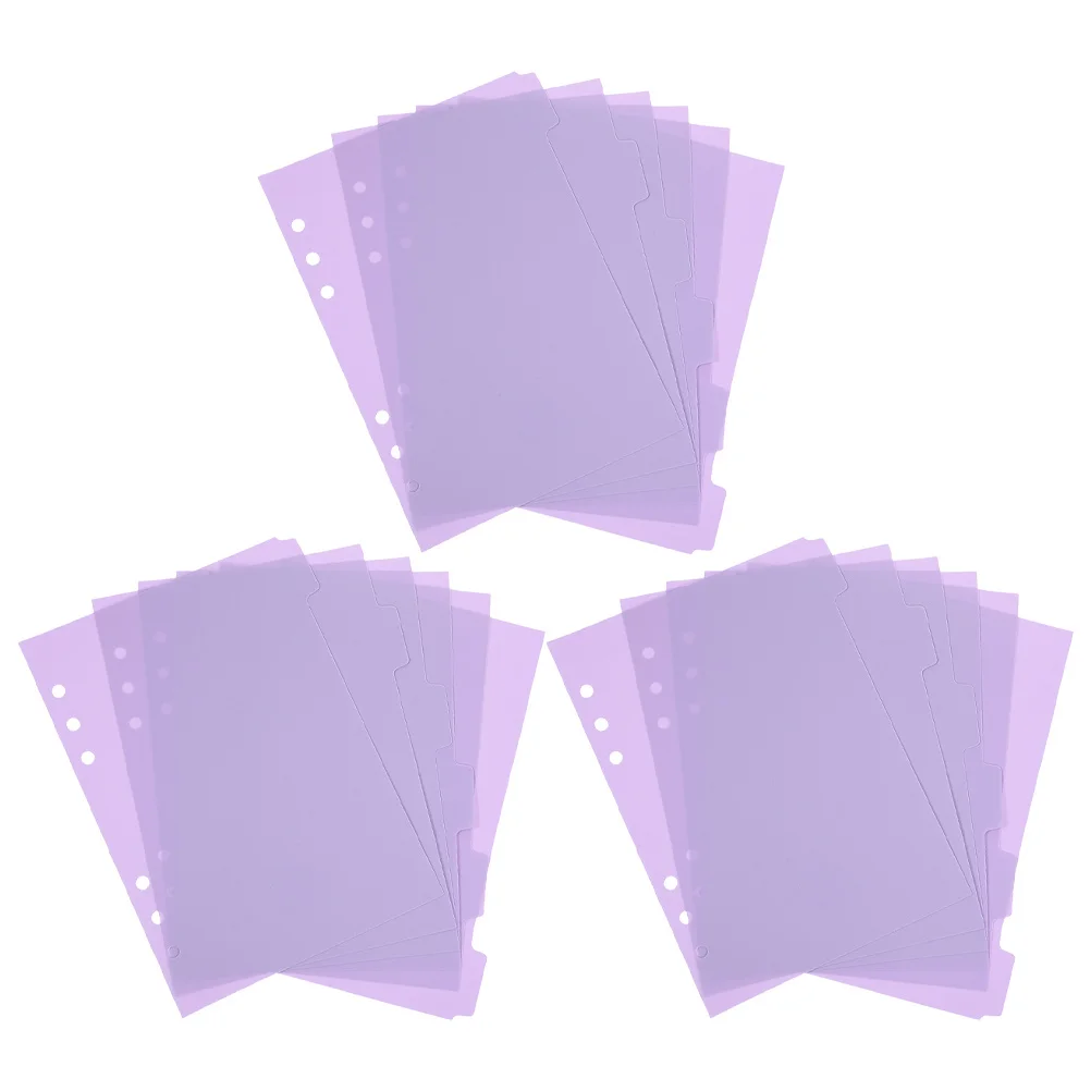 

18Pcs A5 Binder Dividers Plastic Writable Tab Index Divider Sheets for Notebooks Planners Organizing Sectioning Colorful