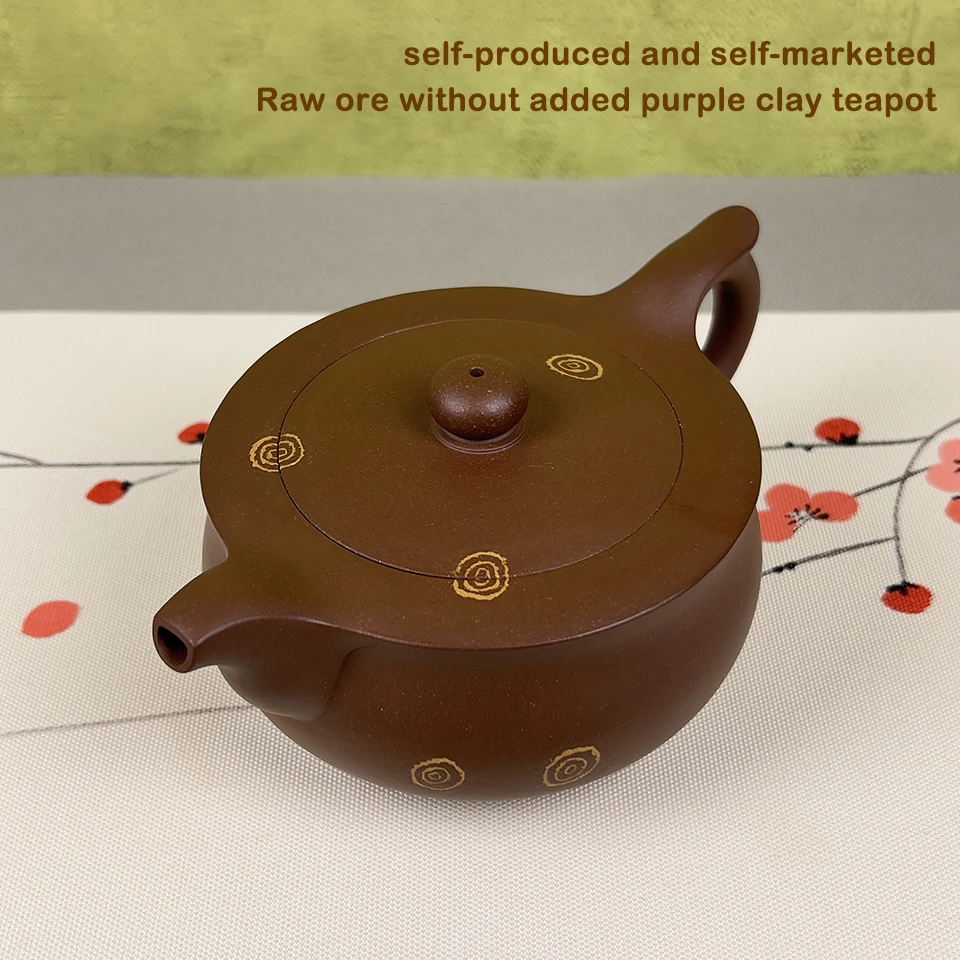 Handmade Zisha Clay Teapot, Chinese Traditional Yixing Purple Sand Tea Pot, 370ml Elegant Tea Maker for Home, Office, Gift 3