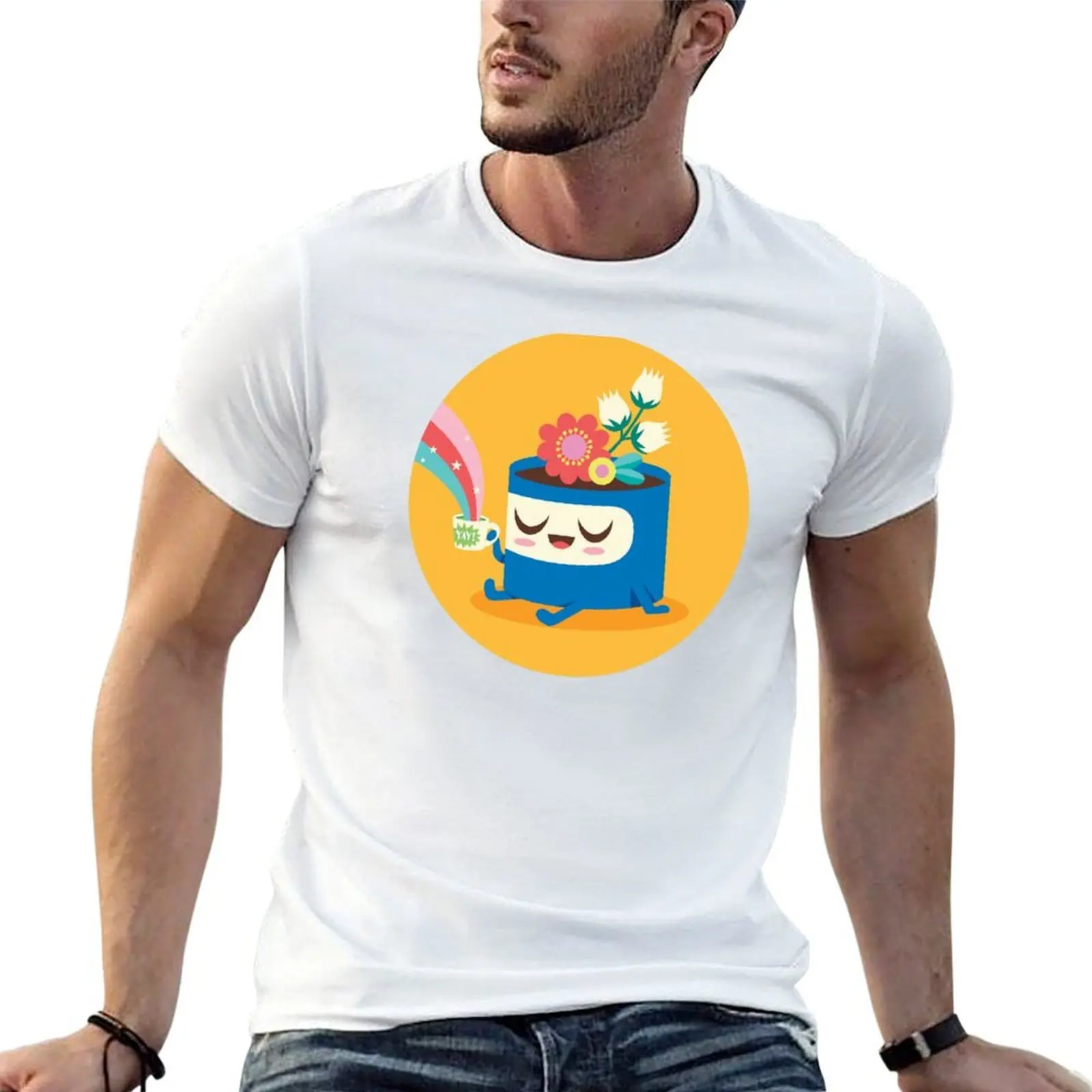 Flower Pot Head and Magic Tea T-Shirt man t shirt graphic graphic t shirts for man funny t shirts