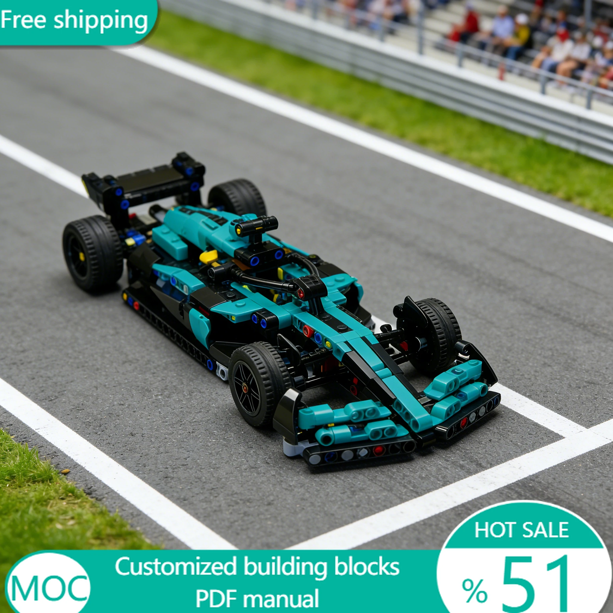 

495 деталей: Набор для сборки динамичных гоночных автомобилей MOC, модульный конструктор, развивающая игрушка DIY, рождественский подарок