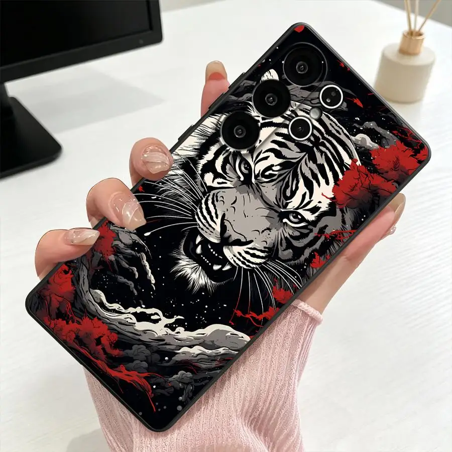 Phone Cover Case for Samsung Galaxy S26 Ultra S20 S21 FE S26+ S24 S10 S9 Note 20 8 9 10 S25 Plus S23 S25+ S24+ Roaring Tiger