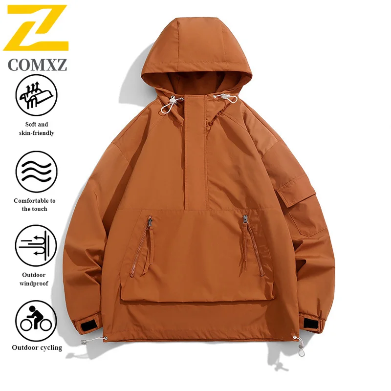 

EiAO Flight Jacket Couple's Water-Resistant Windproof Breathable Workwear Coat for Outdoor Daily Wear Hooded Spring Jackets 2025