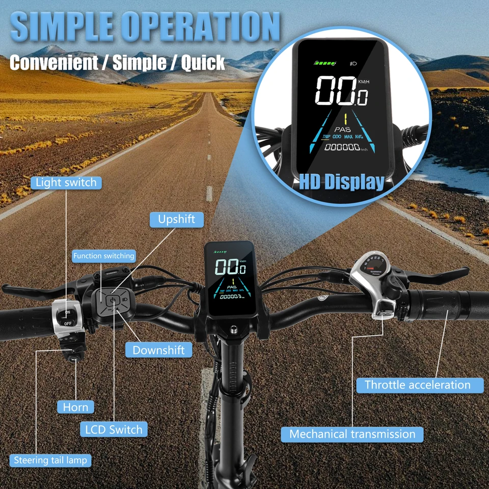 Cmacewheel 36V 12Ah Electric Bike Throttle Foldable 350W Motor Adult Ebike Urban Commuter for Man And Woman image 5
