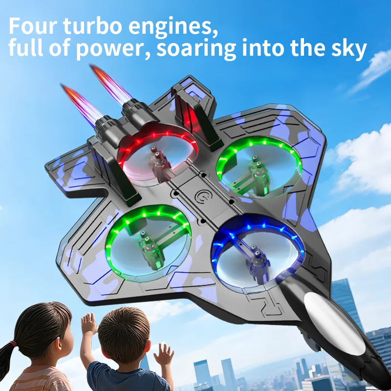 M12 RC Hobby Jet Plane 2.4G Stunt Glider Flying Helicopter with Light Foam Fighter Airplane Toy Remote Control
