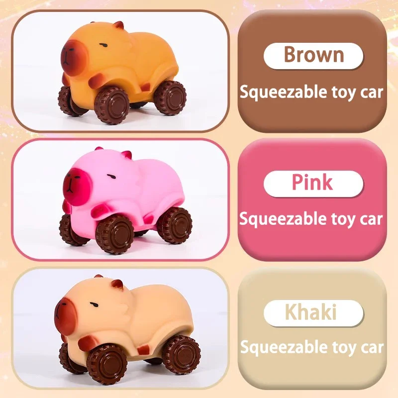 Creatief nieuw product Capibara knijpbare speelgoedauto Een auto die kan worden uitgerekt Transformeerbaar speelgoed voor stressverlichting Knijpspeelgoed