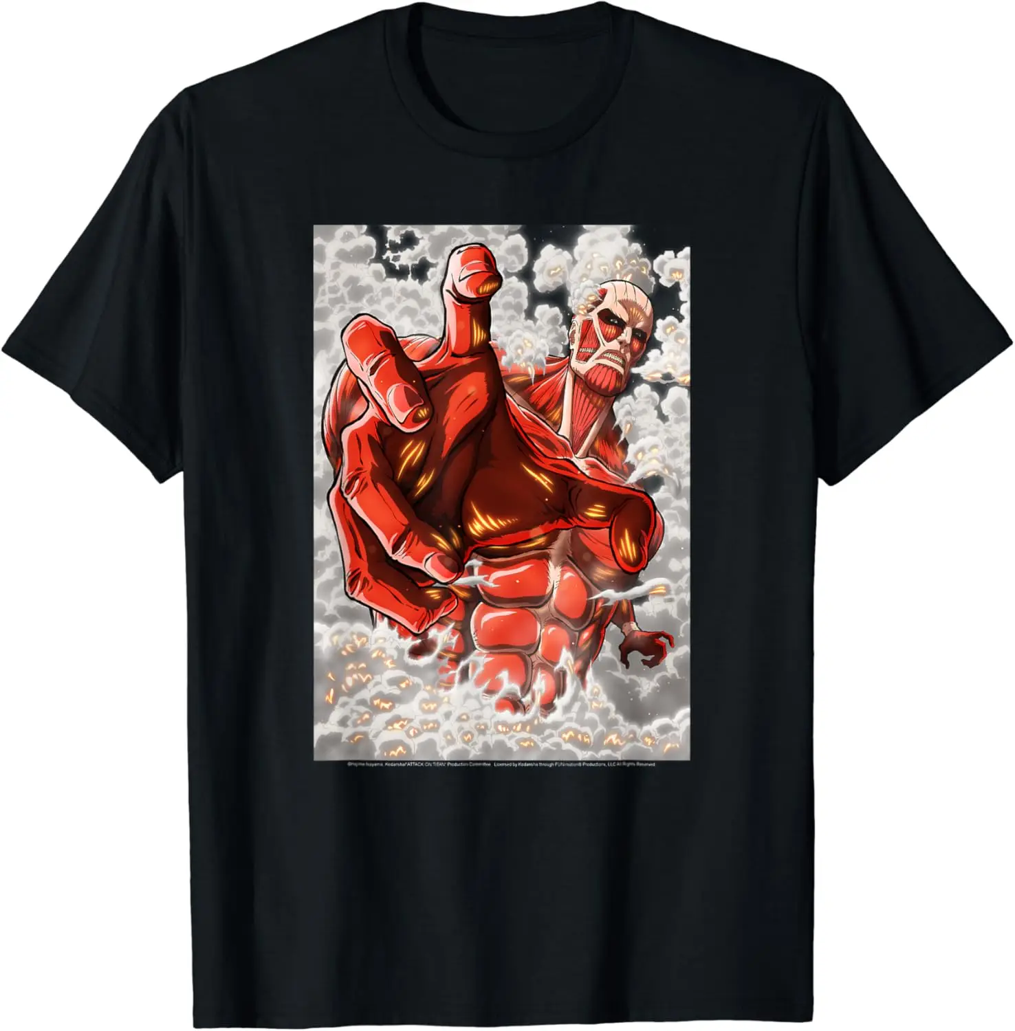 Attack on Titan Season 2 Reaching Colossal Titan T-shirt T-Shirt 100% Cotton Streetwear High Quality