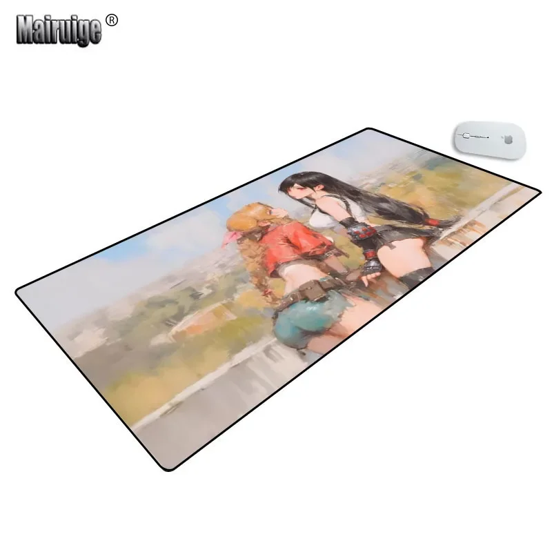 Playmat فاينل فانتسي ايريث تيفا 600X350 مللي متر Playmat Deskmat مخيط حواف ماوس طاولة ألعاب ملحقات المكتب ماوس الحصير