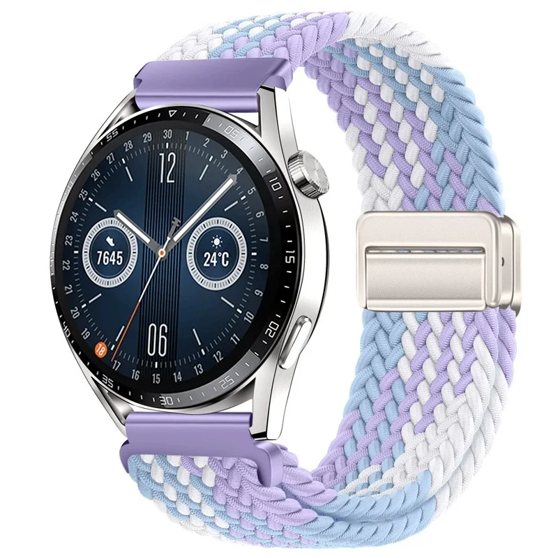 Magnetyczna bransoleta 20mm 22mm do Samsung Galaxy Watch 7/6/Classic/5/4/3, pleciony nylonowy pasek do Huawei Watch 4/3/GT 5 4 — 2