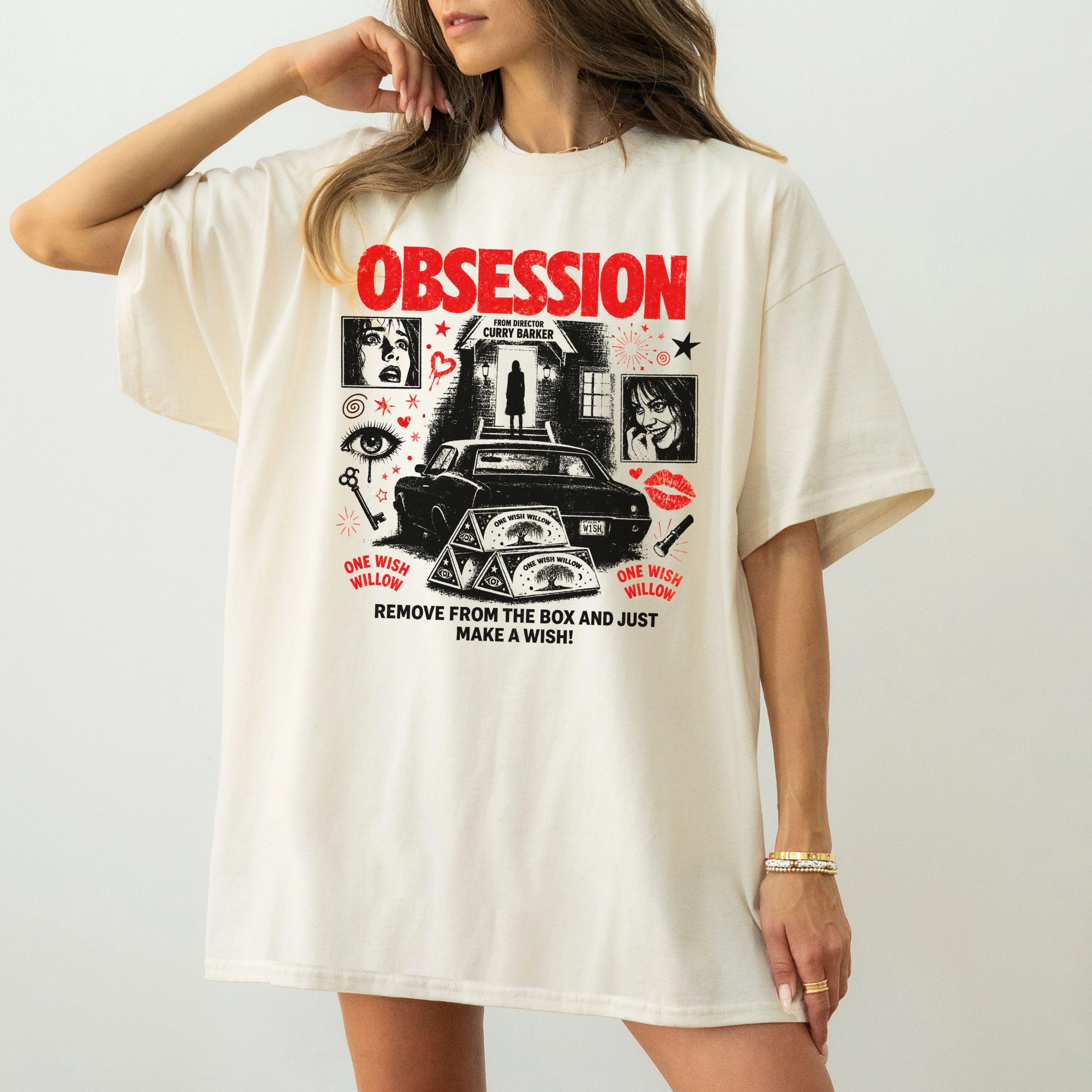 Obsession Movie Theme Cotton T-shirt One Wish Willow Tee Retro Horror Movie T Shirt 2026 Summer Men's Women's Street Clothing