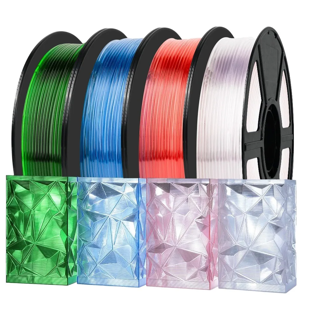 

Transparent PETG Filament 1.75mm 1kg 500g 250g 3D Printer Filament High Toughness Clear PETG Translucent Blue Green Red Orange