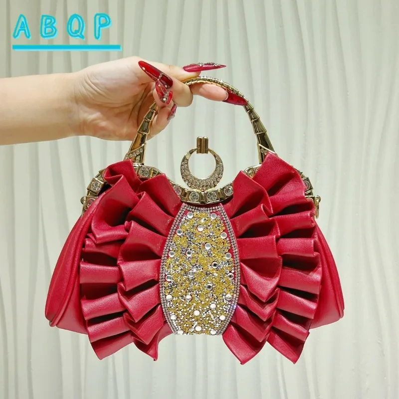 

New Evening Handbag Luxury Brand Diamond-encrusted Sparkling Dinner Party Women's Handbag Diamond Fashion Women's Shoulder Bag