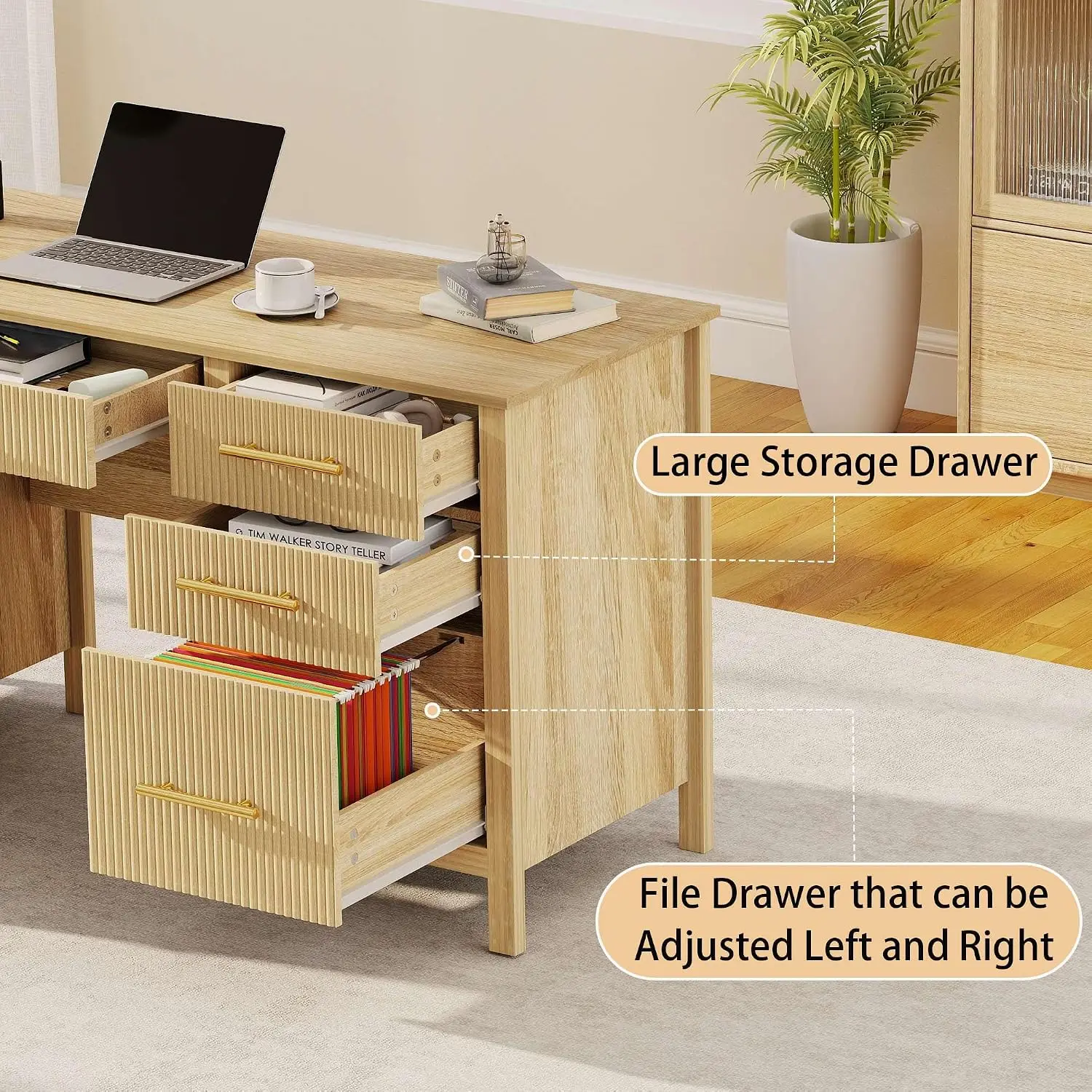 Oak Executive Desk 60