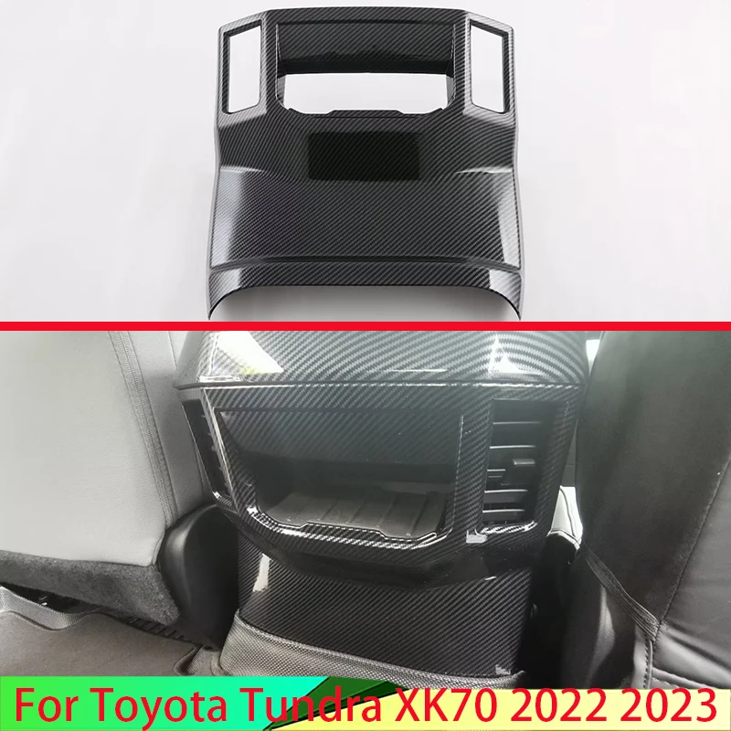 

Для Toyota Tundra XK70 2022 2023 подлокотник с покрытием из углеродного волокна задняя рамка вентиляционного отверстия отделка крышка