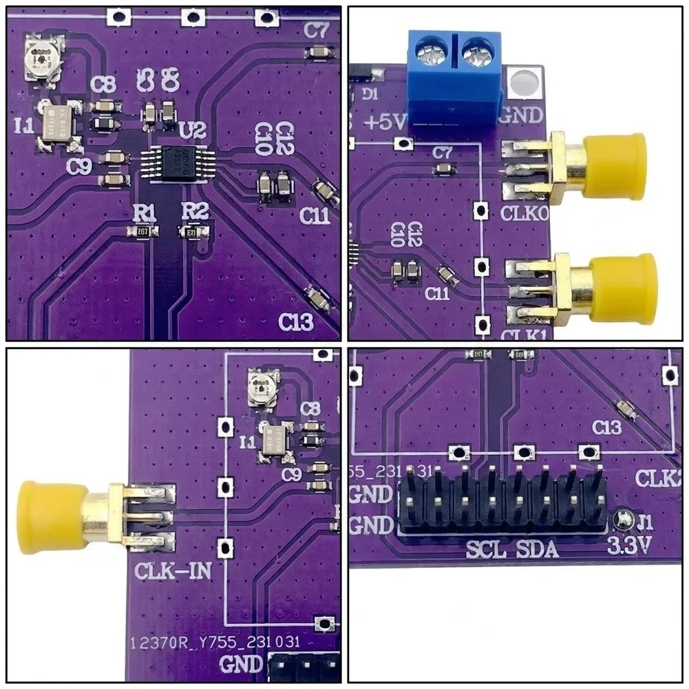 For Complex Projects SI5351A Clock Module Phase Adjustment Board Purple 2.5kHz To 200MHz Range Phase Locked Loop