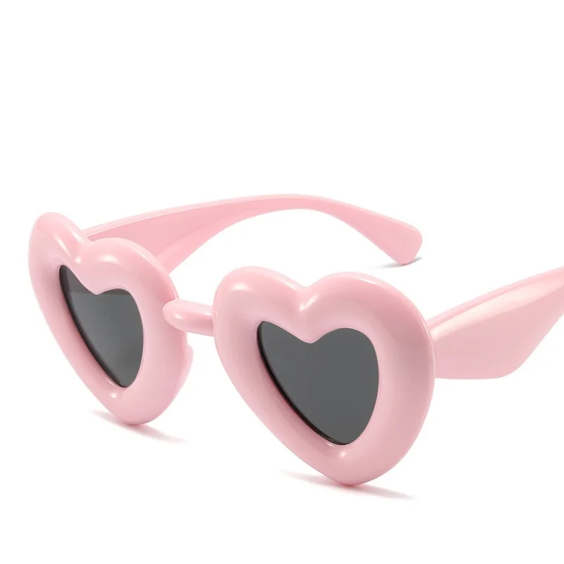 LONSY 2023 New Y2K Bubble Love Heart Shaped Sunglasses Women Big Frame Fashion Design Sexy Vintage Sun Glasses UV400 Protection