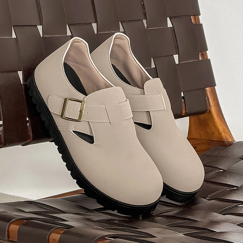 

Классическая дизайнерская обувь с пряжкой, мужские бежевые мужские лоферы, удобные кожаные туфли без шнуровки для мужчин, повседневная обувь zapatos para hombre