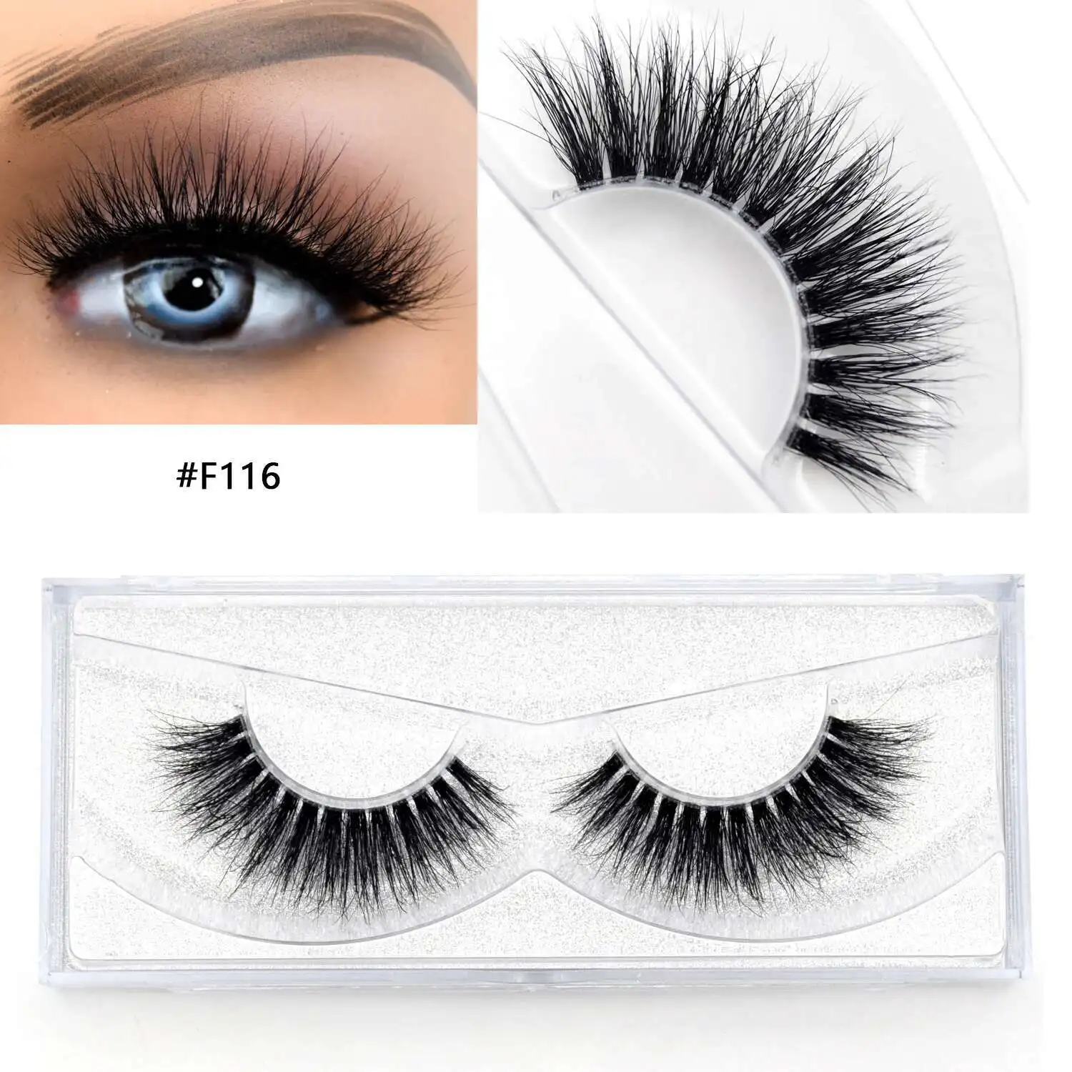 Eyelashes Invisible Natural 3D Mink False Eyelash Full Strip Transparent Band Lashes Cilios Posticos