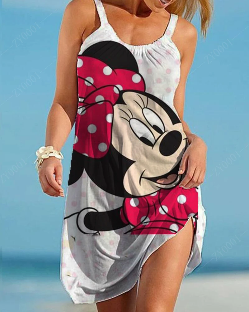 Verão elegante vestidos formais para mulheres dreeses disney tamanho grande 7xl vestido feminino 2022 sling seaside roupas femininas tamanhos grandes