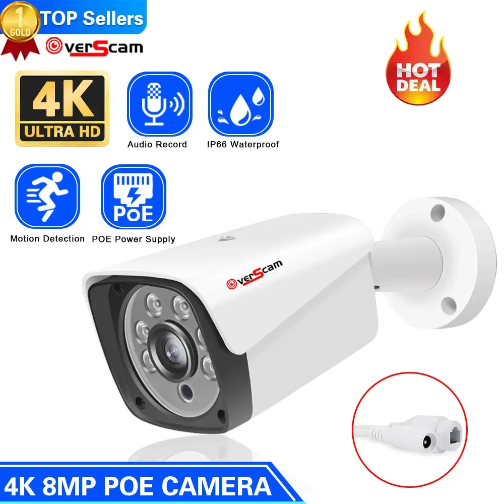 

Rj45 Poe IP Camera 8MP 4K 5MP Outdoor Waterproof Security Surveillance Night Vision CCTV Video HD Home Audio Remote Monitoring