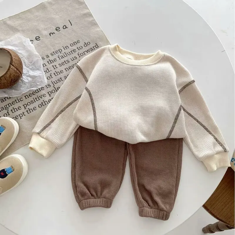 

Boy Clothing Suit Fashion Kid Baby Boy Clothes Set Casual Letter Spring Infant Girl Long Sleeve T-shirt Toddler