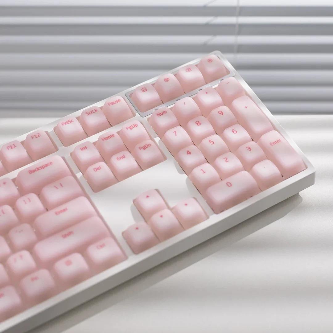 Keycap silikon lembut terasa tembus Keycap profil Cherry ABS dopamin topi kunci warna untuk 61/87/104/108 Keyboard mekanik