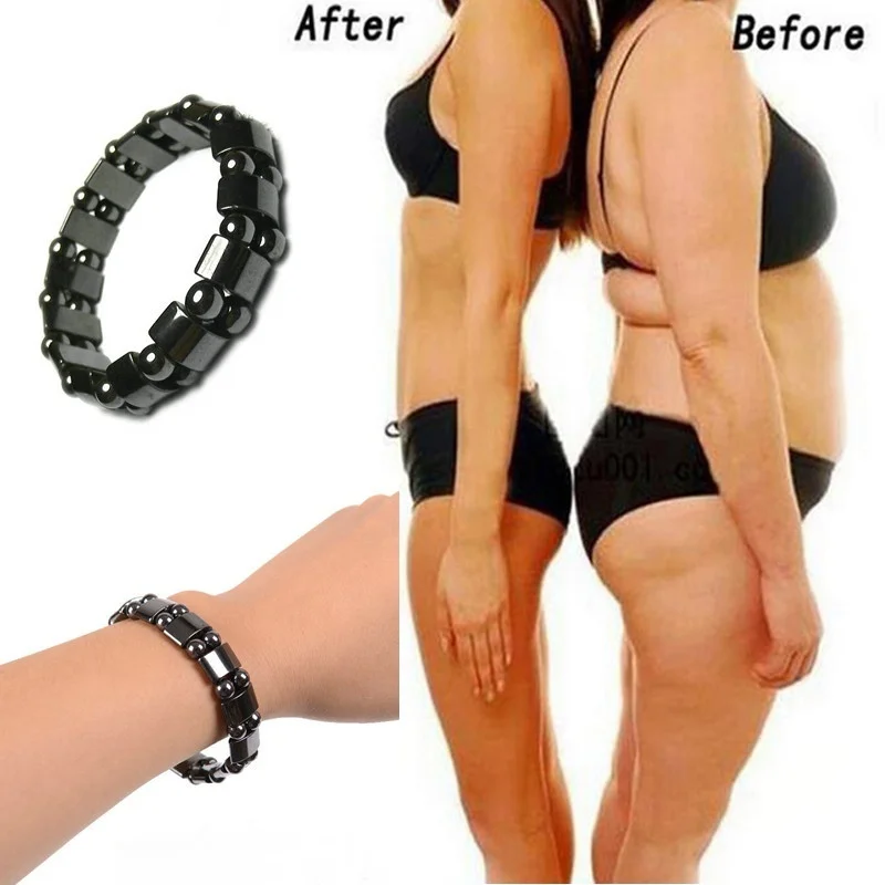 Double Hematite Black Bracelets Slimming Stimulating Acupoints Arthritis Pain Relief Bracelet for Women Men Energy Stone Jewelry