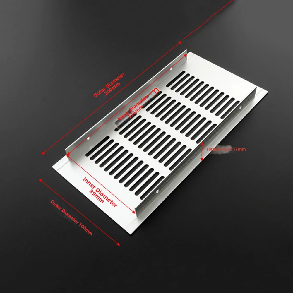 Aluminum alloy ventilation grille rectangular breathable mesh design for cabinets air circulation and dust control