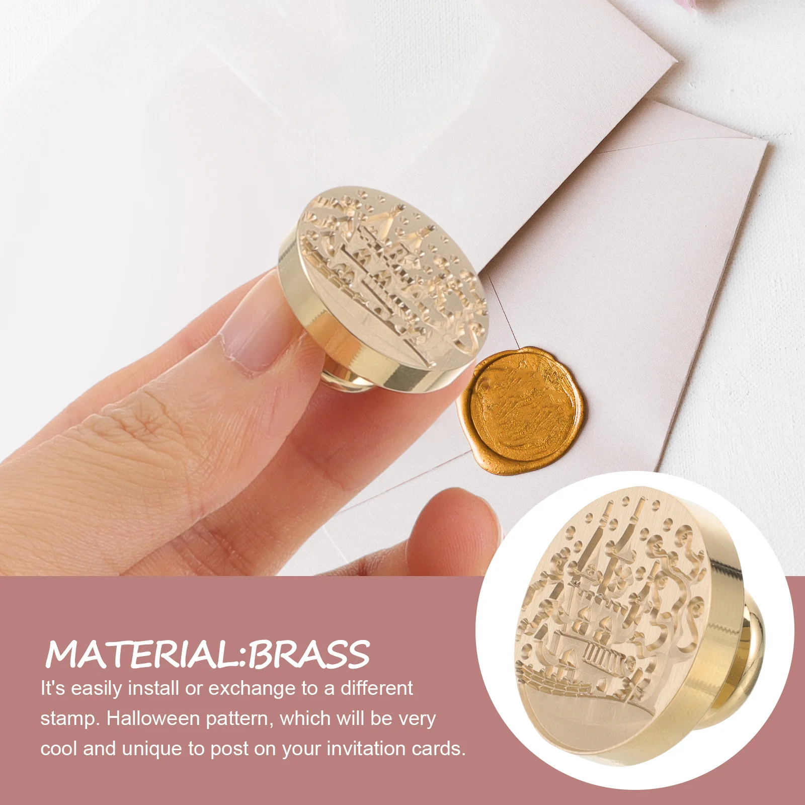

Brass Wax Seal Stamp Head Halloween Seal Decorative Small Wax Seals Metal Head Stamping Accessory DIY Projects 124