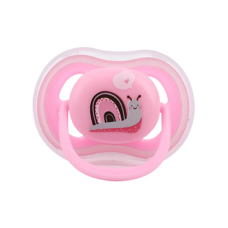 Cute Animal Patterns Baby Pacifier With Dust-proof Lid Elephant Bird koala Kitten Cartoon Patterns Silicone Nipple Flat Head