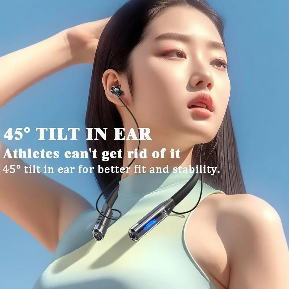 

Беспроводные Bluetooth-наушники с шумоподавлением и стереозвуком, Bluetooth 5.3, водонепроницаемые, с шейным ободом, для путешествий