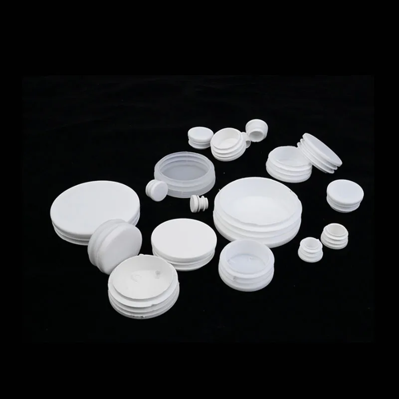 13mm~76mm White Plastic Table Chair Feet Cap Round Caps Tubing Insert Plugs Hole Cover Pipe End Stopper