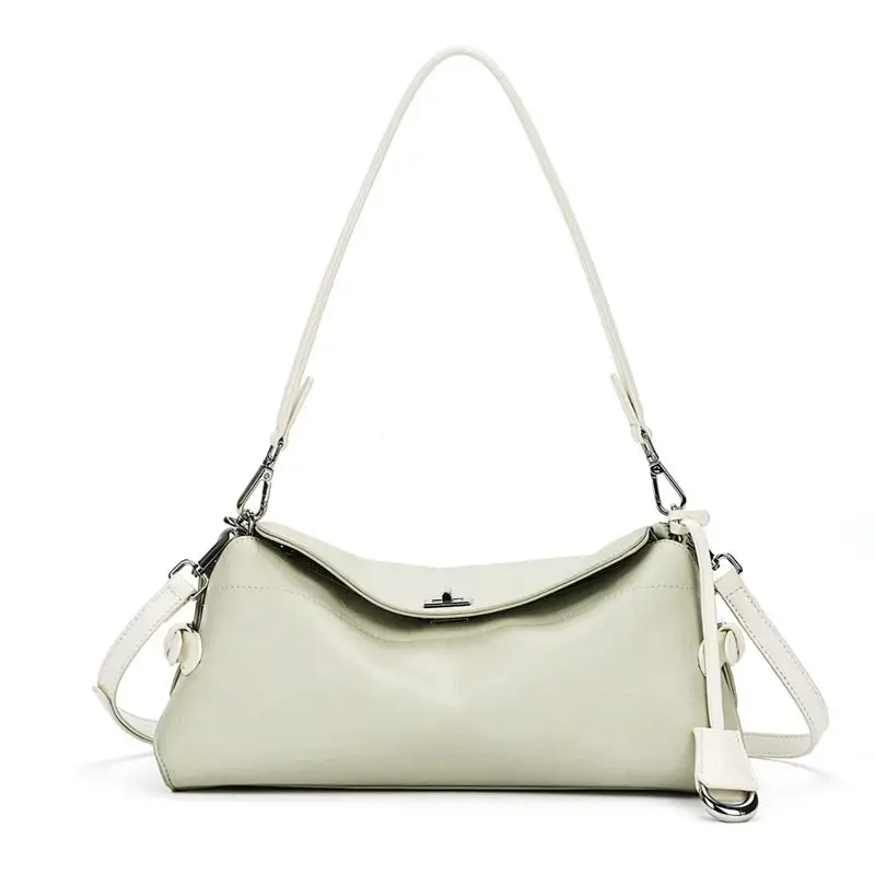 

Fashion New Women's PU Leather Bowling Tote Bag Luxury Designer Simple Style Commuting Large Capacity Shoulder Bag Crossbody Bag