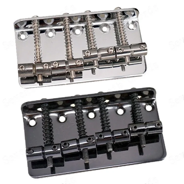 Four-string Electric Bass Bridge Tailpiece, Bass String Bridge 80MM Five Screw Holes in One Row