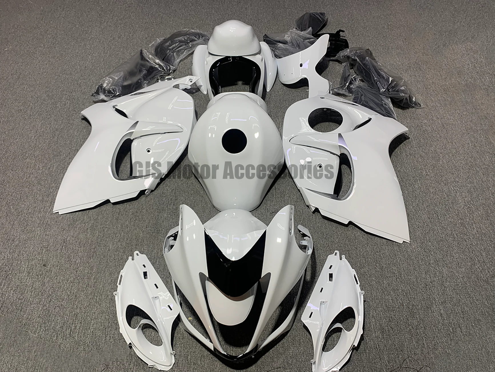 

Бесплатный комплект обтекателей на заказ для Hayabusa GSX1300R 2008-2020 GSXR1300 09 10 11 12 13 14 15 16 19 18, чисто белые обновленные обтекатели