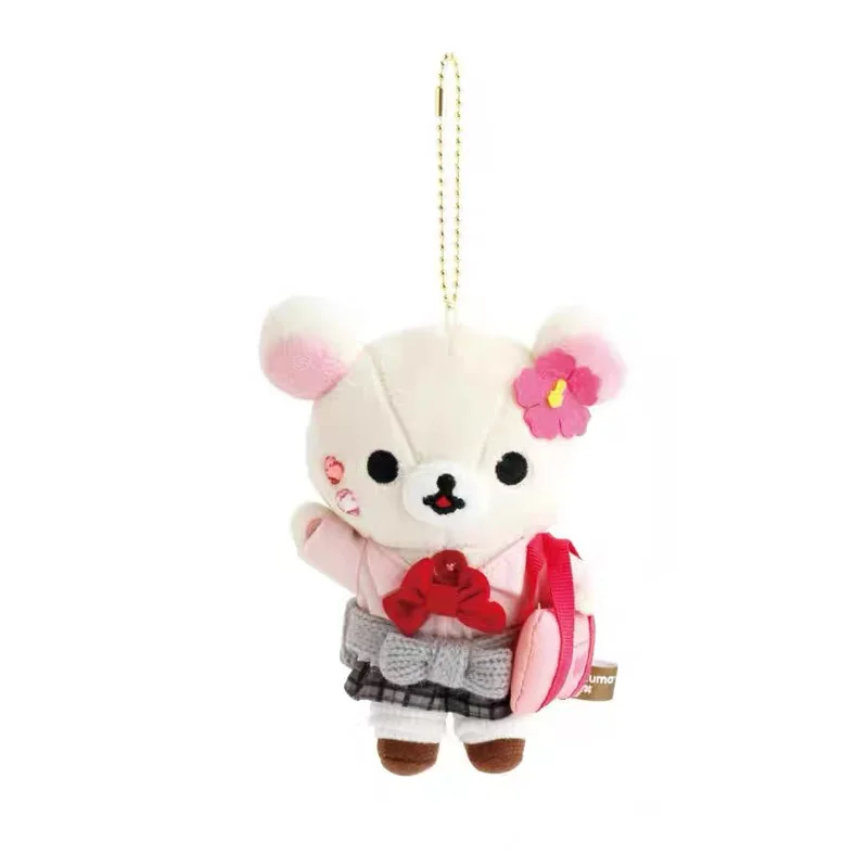 Kawaii dessin animé Rilakkuma jouets en peluche porte-clés créatif beignet Chef Korilakkuma sac à dos Couple pendentif poupée amis cadeau d'anniversaire