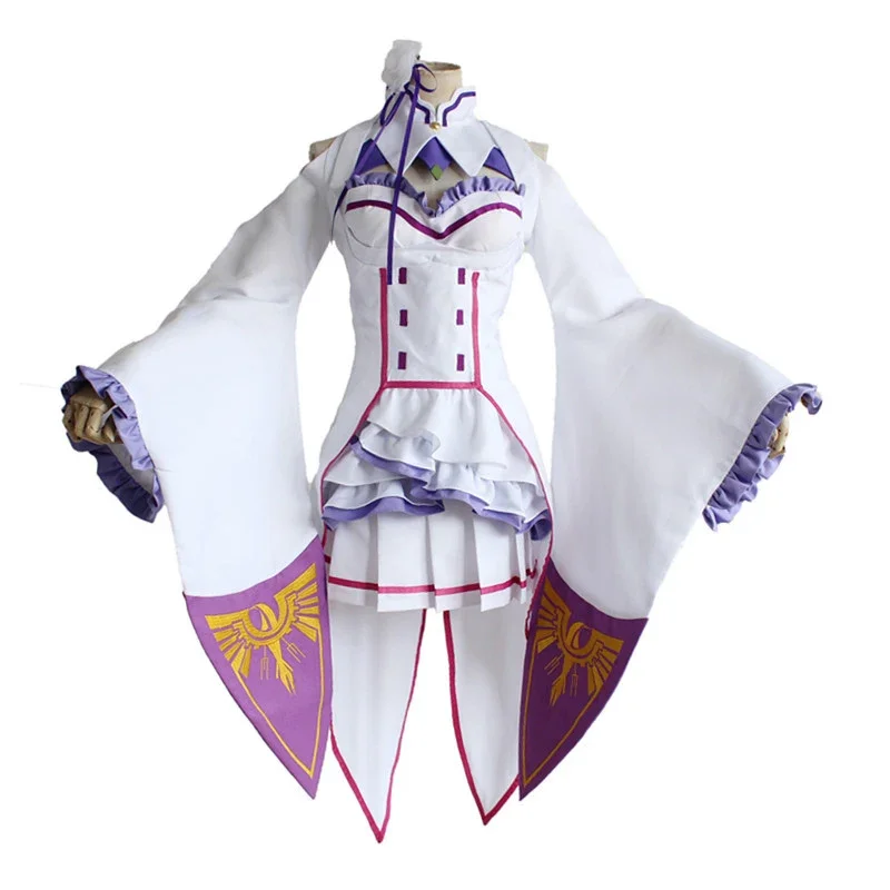 

Anime Re:Life in a different world from zero Emilia Cosplay Costume Wig Dress