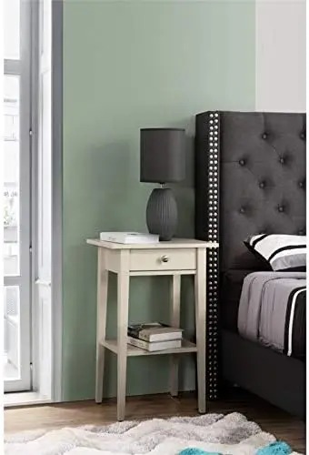 

Glory Dalton 1 Drawer Nightstand in Gray Dresser drawer Side table for bedroom Mesa de noche inteligente Small dresser Rattan