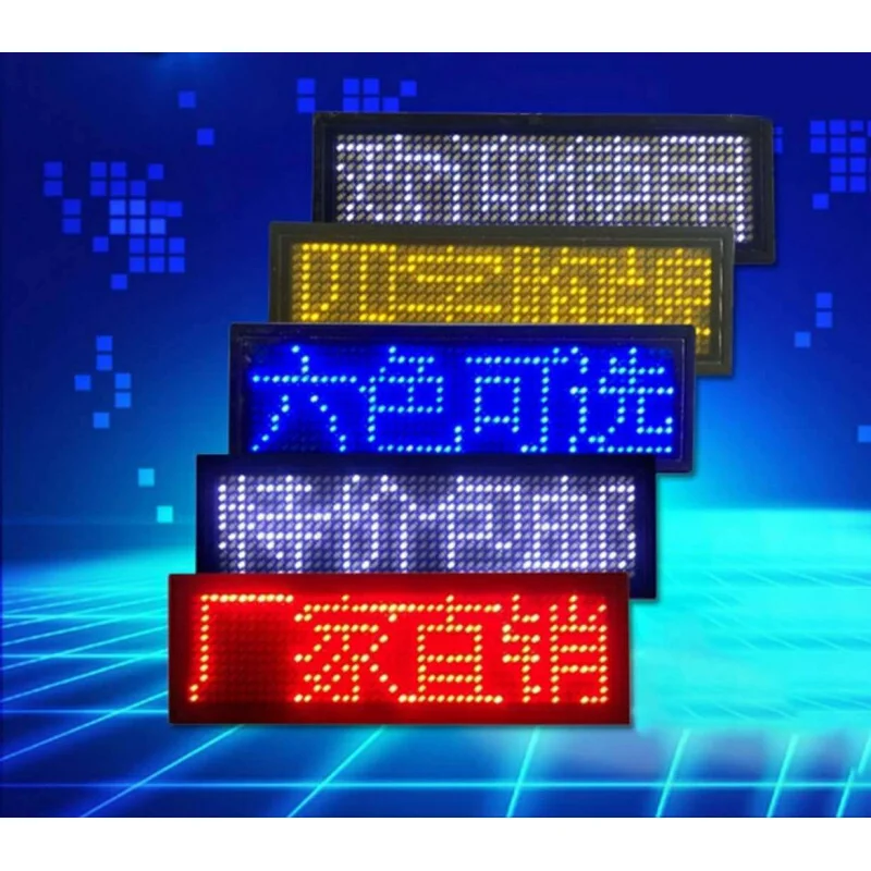 Customized. Led Badge Led Badge Work Badge Business Card Screen Designated Driver Badge Four-Word Red Special Offer Latest